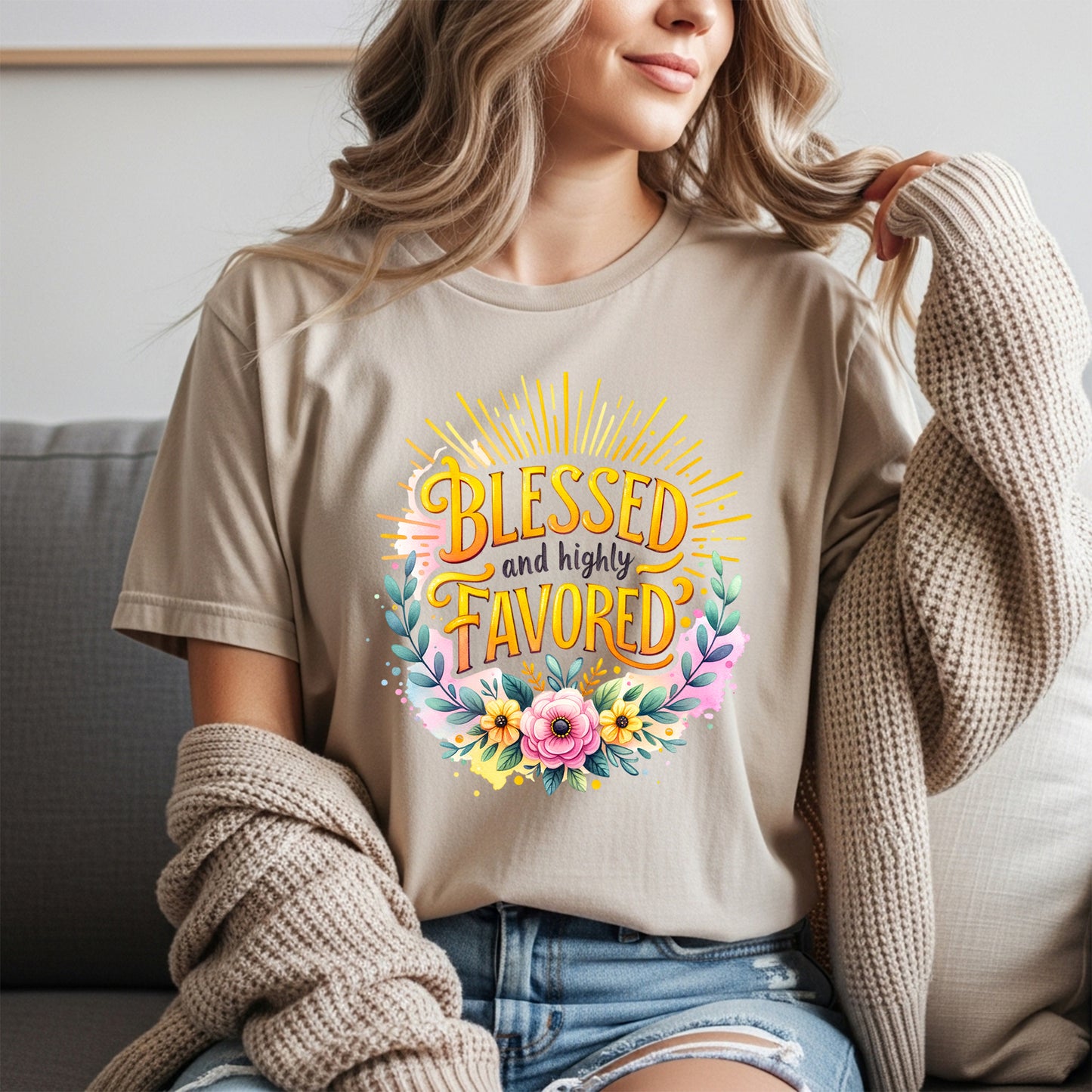 Blessed And Highly Favored Christian Tee