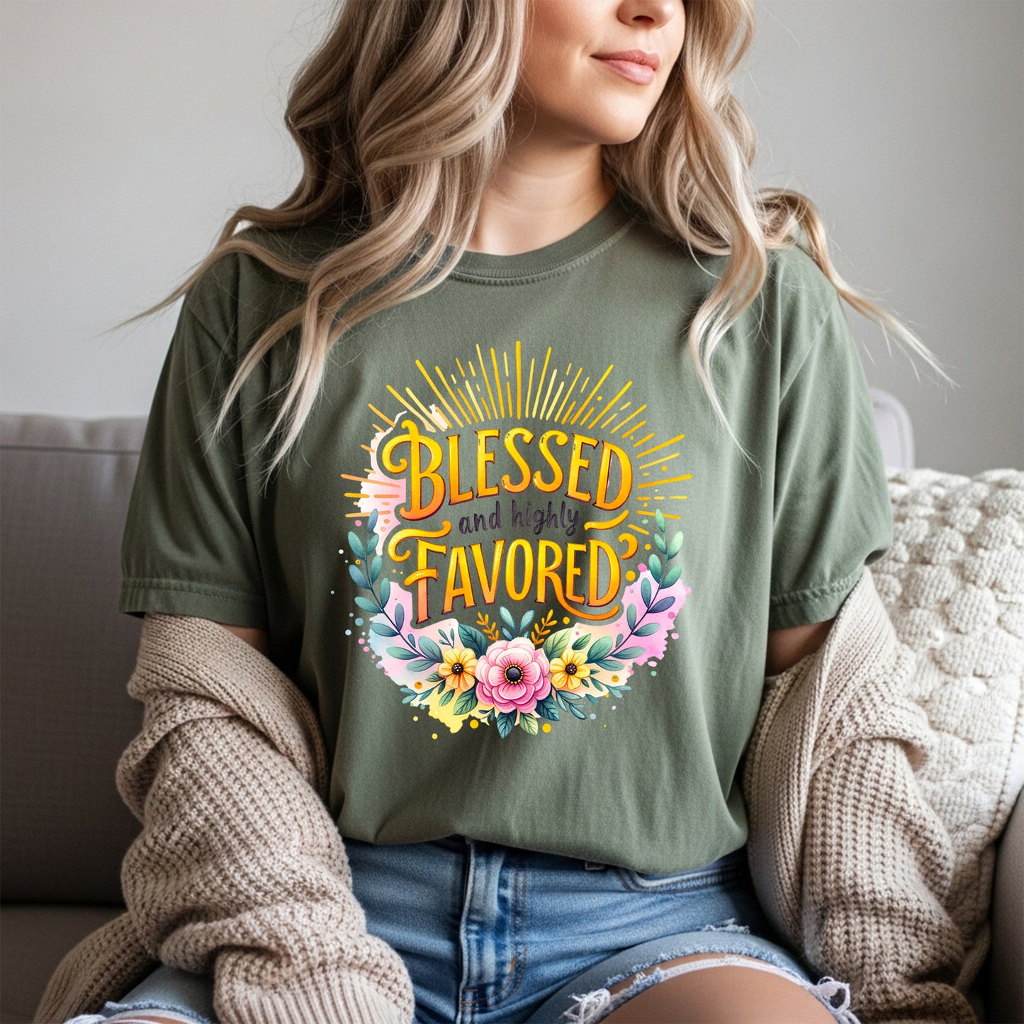 Blessed And Highly Favored Christian Tee