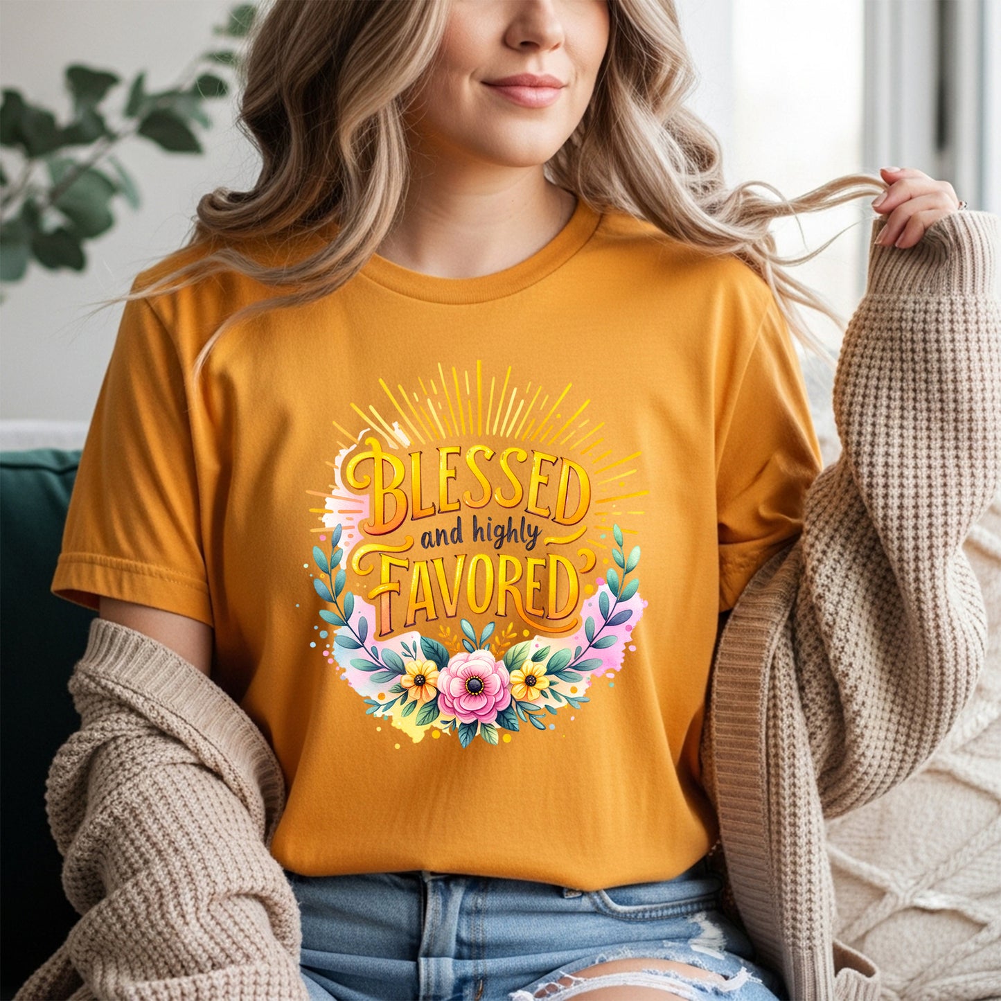 Blessed And Highly Favored Christian Tee
