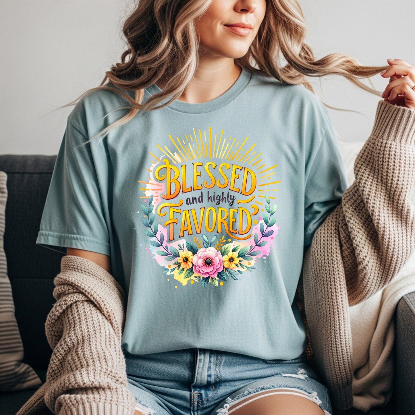 Blessed And Highly Favored Christian Tee