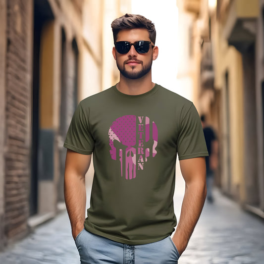 Punisher Veteran Tee Breast Cancer Awareness