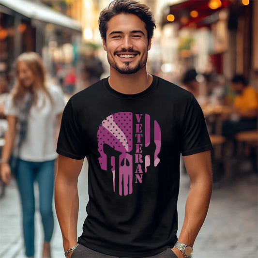 Punisher Veteran Tee Breast Cancer Awareness