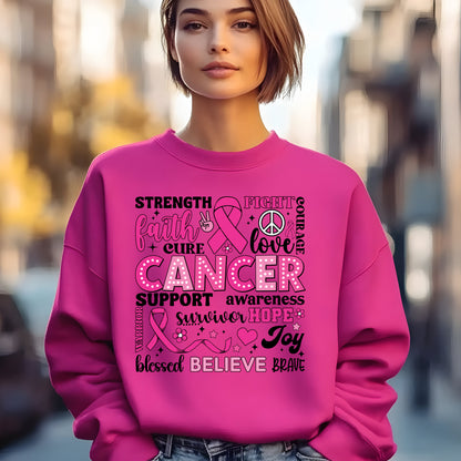 Inspirational Cancer Awareness Crewneck Sweatshirt