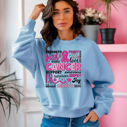 Inspirational Cancer Awareness Crewneck Sweatshirt