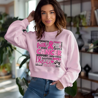 Inspirational Cancer Awareness Crewneck Sweatshirt