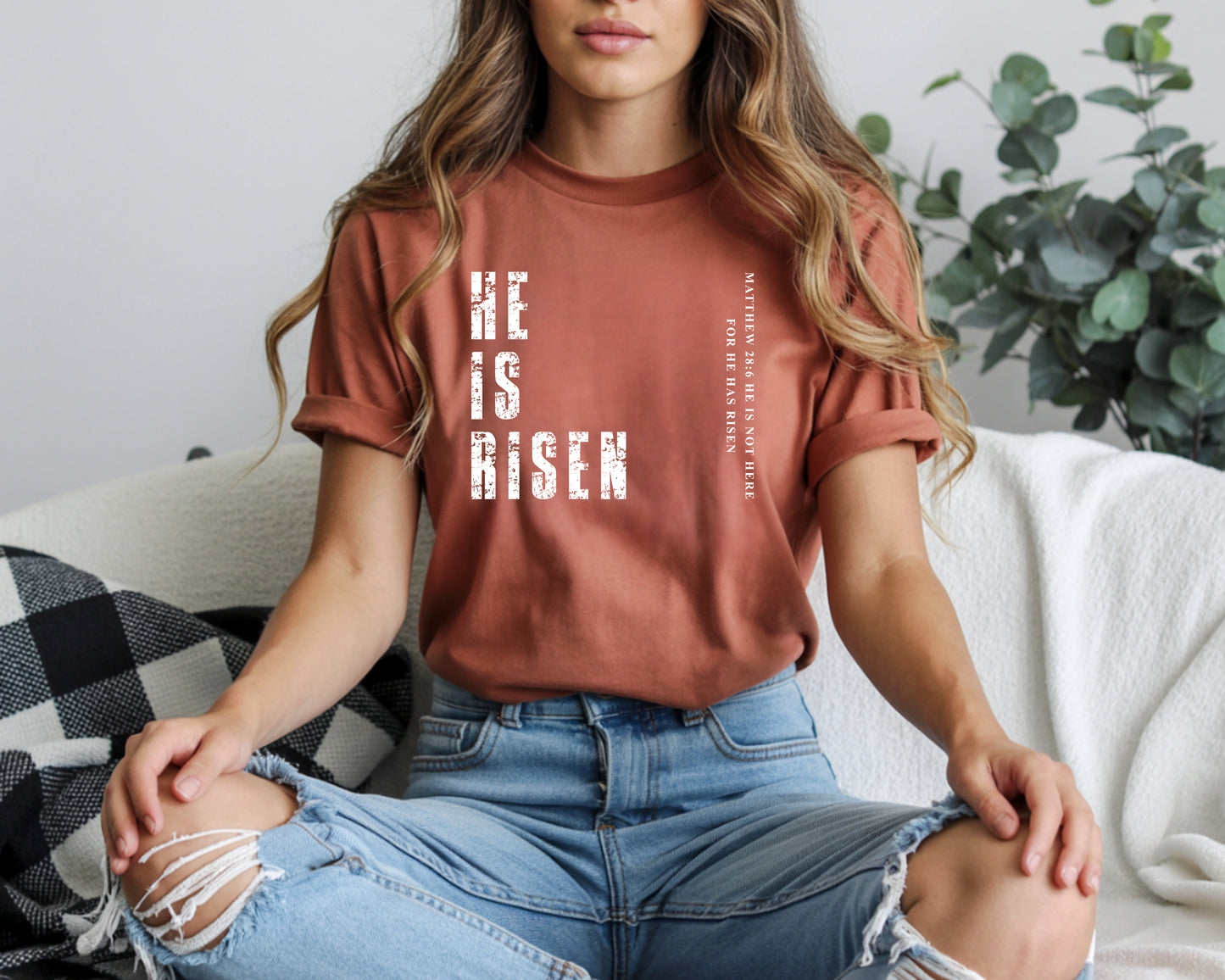 He Is Risen Christian Tee