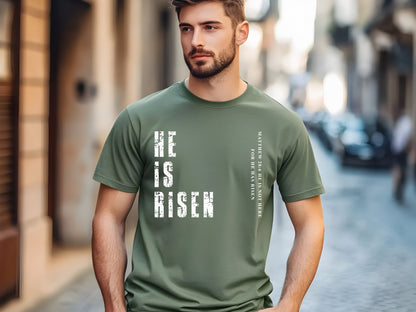 He Is Risen Men's Christian Tee